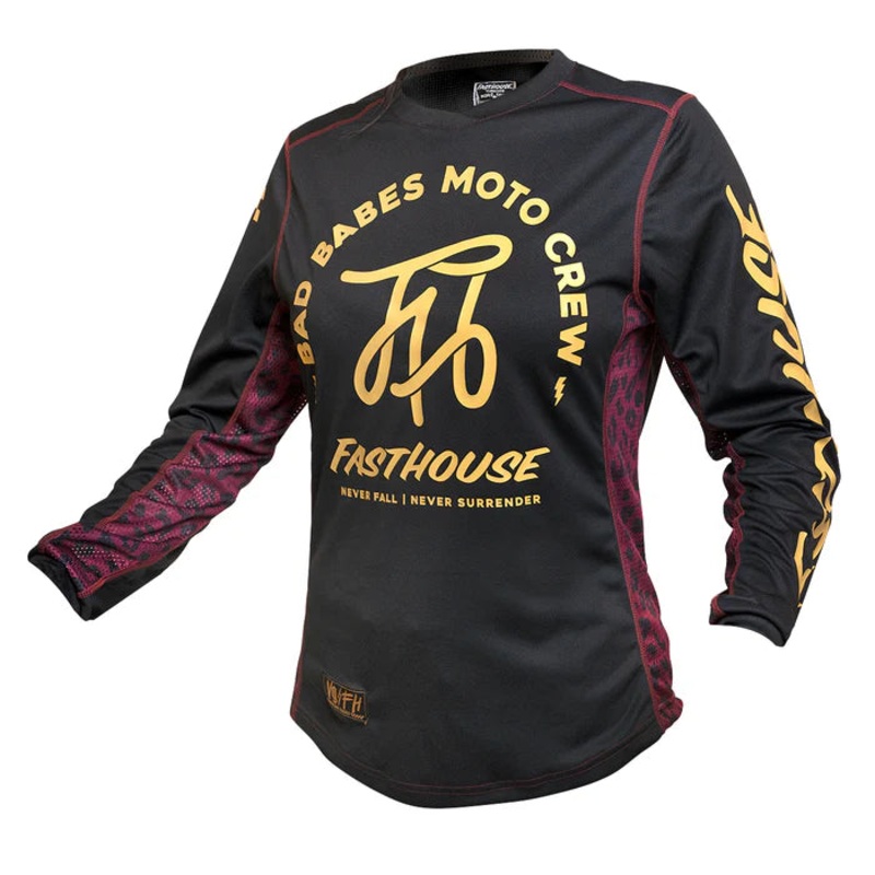 Fasthouse Grindhouse Golden Script Jersey – Womens – Black Black Small