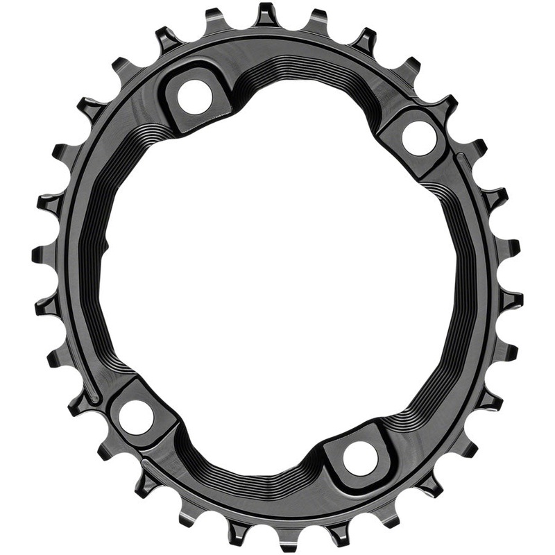 absoluteBLACK Oval 96 BCD Chainring for Shimano XT M8000 – 30t, 96 Shimano Asymmetric BCD, 4-Bolt, Narrow-Wide, Black