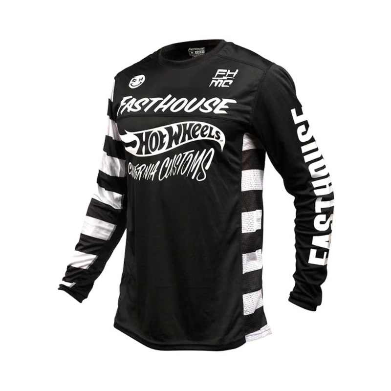 Fasthouse Grindhouse Hot Wheels Jersey – Youth – Black White – Black Large