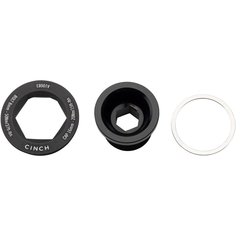 RaceFace CINCH Crank Bolt and Puller Cap Set – M18x15, Matte Black