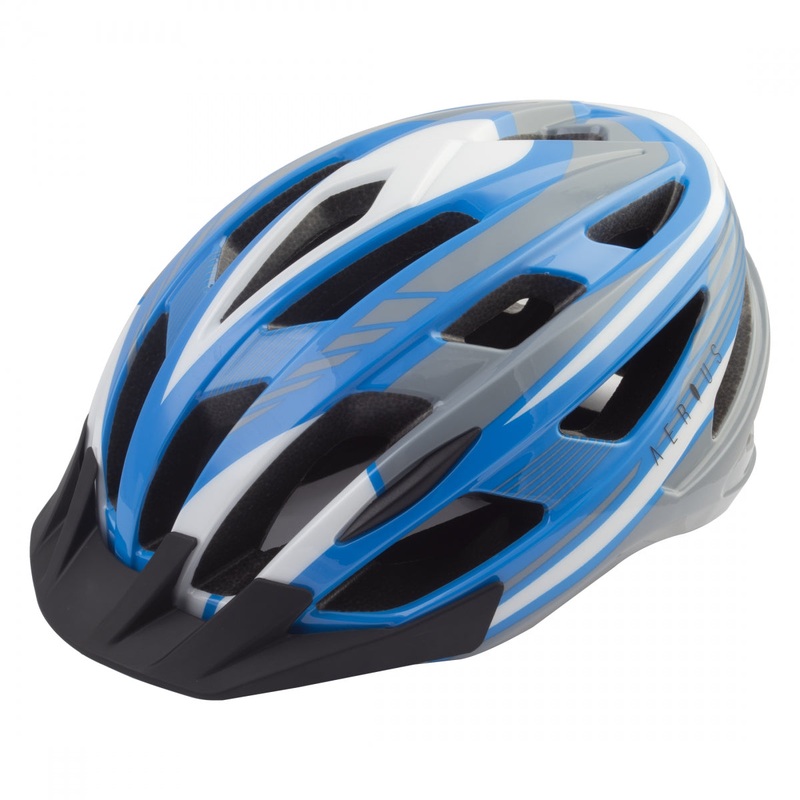 Road Bike Helmet Aerius V23-Sport SM/MD 21-1/4 to 22-3/4in (54 to 58 cm) Blue/Grey All Purpose