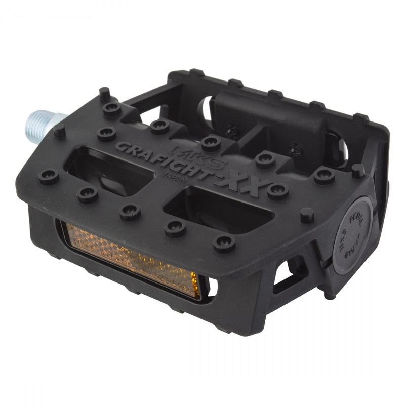 MKS Grafight-XX Pedals 9/16″ Concave Fiberglass/Composite Body Molded Pins Black