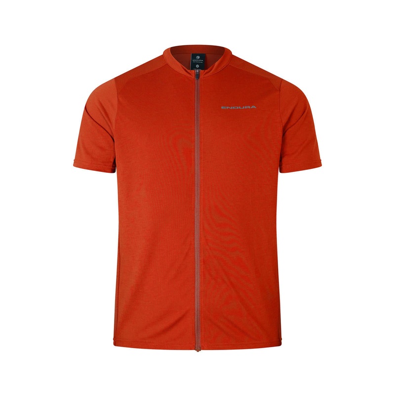 Endura Loop Short Sleeve Zipped MTB Jersey – Flame Red Flame Red X-Small