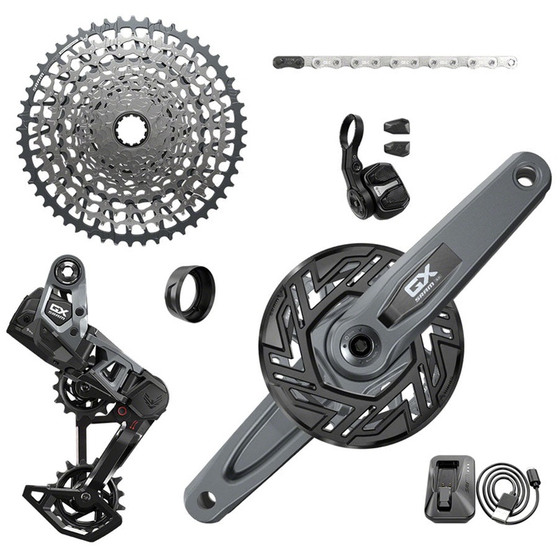 SRAM GX Eagle T-Type Ebike AXS Groupset – 160mm ISIS Crank Arms for Bosch, 36T Ring/Clip-On Guard, Derailleur, Shifter,