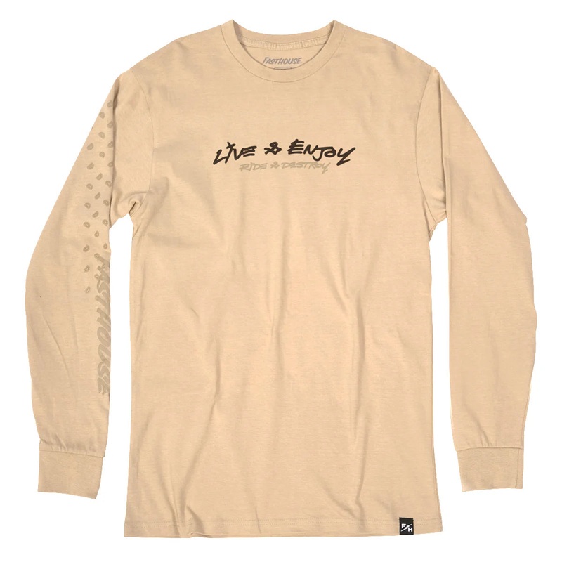 Fasthouse Emil Johansson Live and Enjoy Long Sleeve Tee – Cream Cream Small