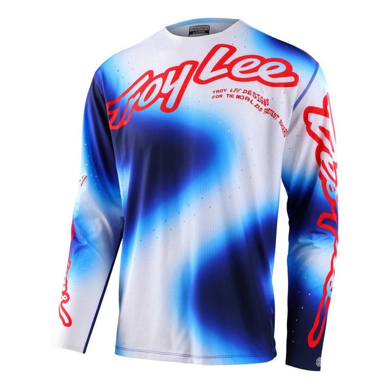 Troy Lee Designs Sprint Ultra Long Sleeve MTB Jersey – Lucid – White-Blue – 2023 White – Blue Small