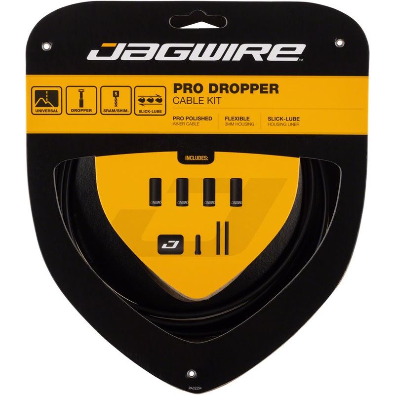 Jagwire Pro Dropper Cable Kit with 3mm Housing and Polished Cables Black