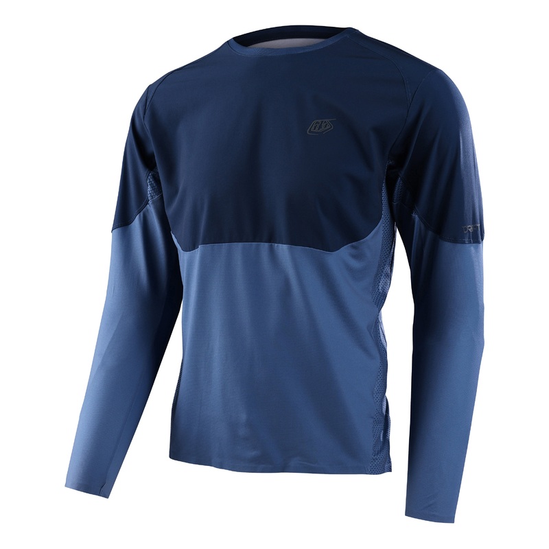 Troy Lee Designs Drift Long Sleeve MTB Jersey – Blue Mirage – 2023 Blue Mirage Small