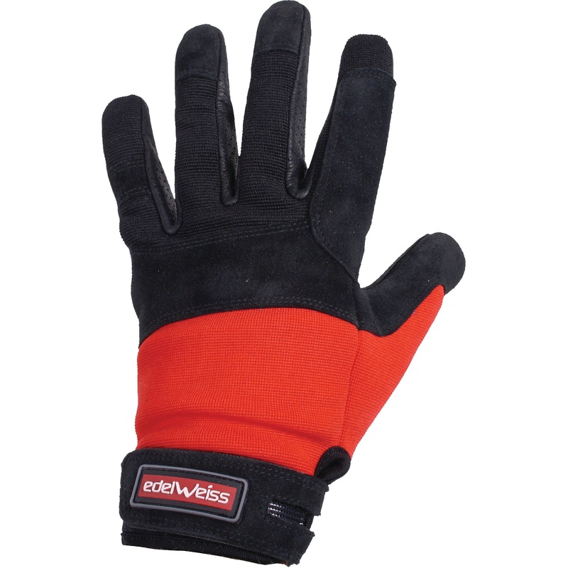 Edelweiss Control Leather Gloves  Premium Full-Finger Belay & Rappel Gloves with Abrasion-Resistant Leather, Stretch Fit & Enhanced Grip M