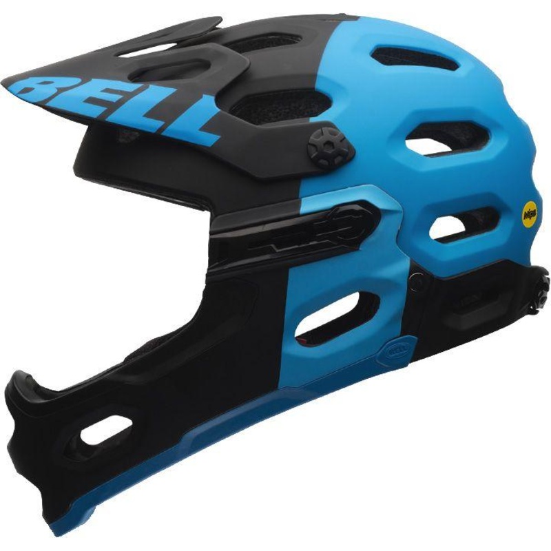 Bell Super 2R MIPS Full Face Helmet – Black-Blue Agression Black – Blue Agression Medium