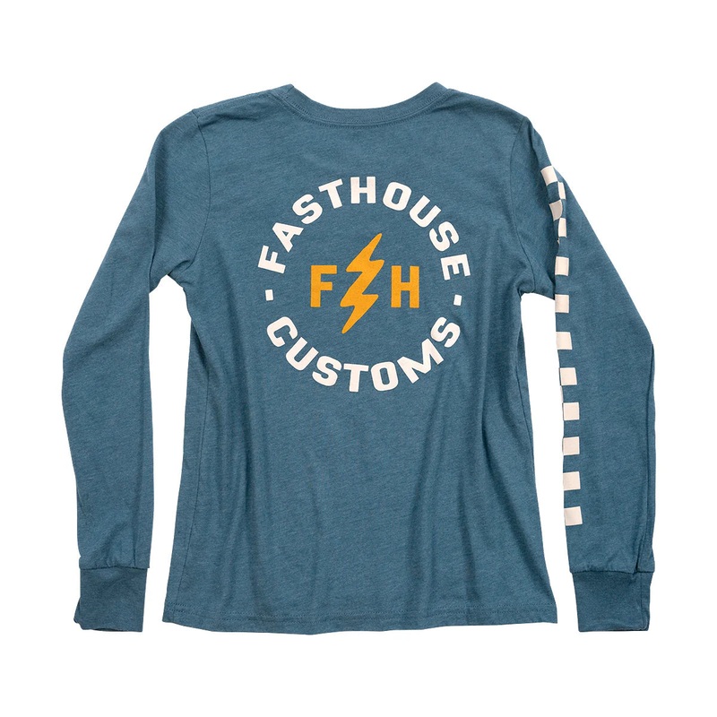 Fasthouse Easy Rider Long Sleeve Tee – Youth – Heather Teal Heather Teal Small