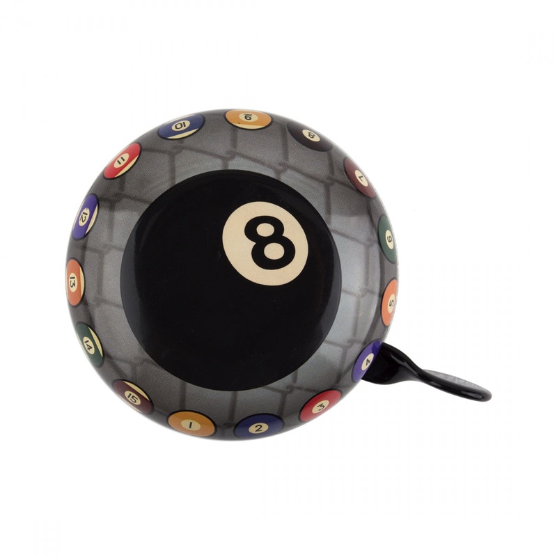 Premium Oversized Ding Dong Bicycle Bells with Colorful Designs, Rubberized Levers & Deep Tone Sound for Stylish, High-Performance Bike Accessories Eight Ball