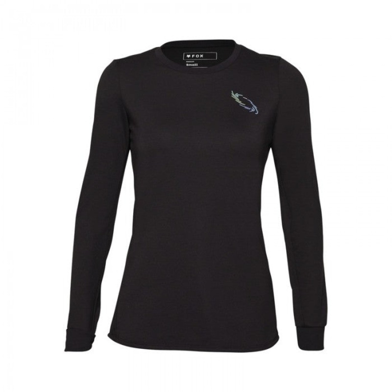Fox Racing Ranger Dri Release Mid Long Sleeve MTB Jersey – Womens – Lunar – Black Black Small