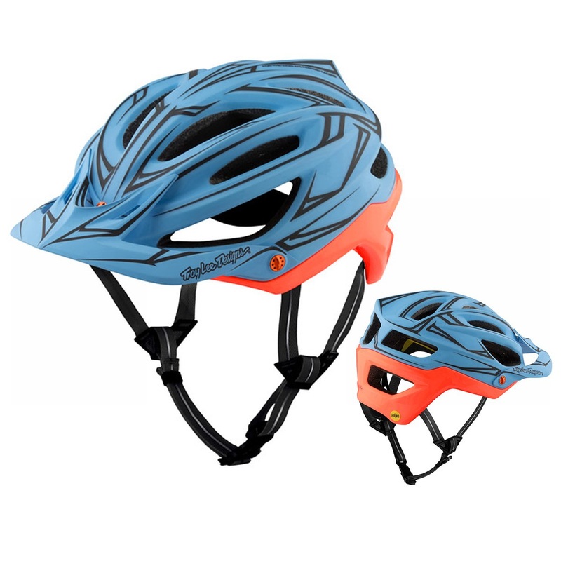 Troy Lee Designs A2 MIPS MTB Helmet – Pinstripe – Blue-Red Blue – Red Medium/Large