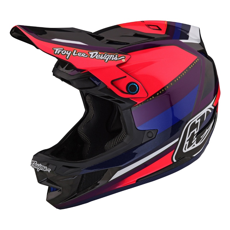 Troy Lee Designs D4 Carbon Full Face Helmet with MIPS – Reverb – Pink-Purple – 2023 Pink – Purple X-Small