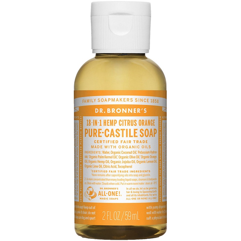 Dr. Bronner’s Citrus Liquid Soap & Shampoo – 2 oz Travel Size