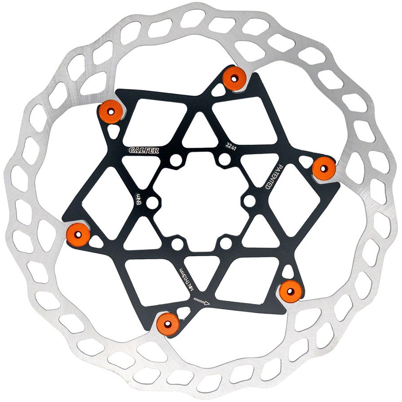 Galfer Floating Wave Disc Brake Rotor – 180mm x 2.0mm, 6-Bolt, Orange