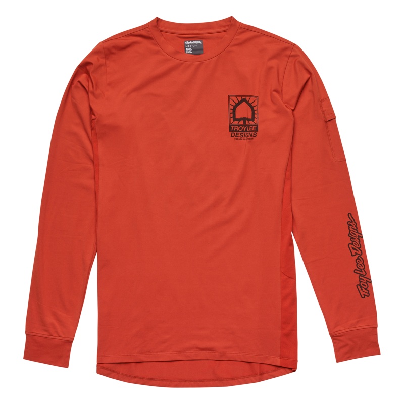 Troy Lee Designs Ruckus Long Sleeve Ride Tee – Bolts – Create To Destroy – Brick Brick Small