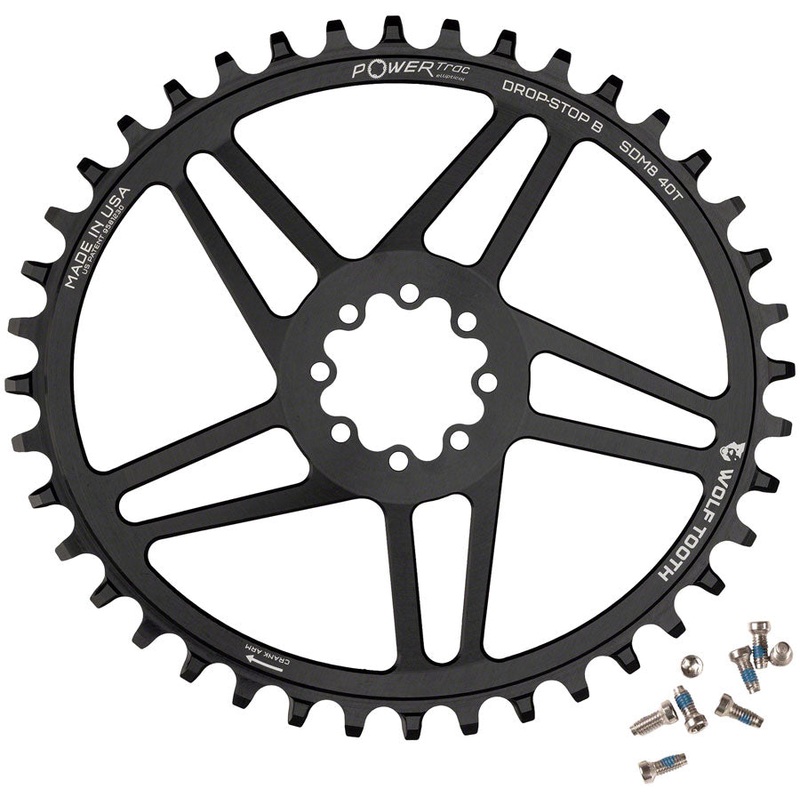 Wolf Tooth Elliptical Direct Mount Chainring – 38t, SRAM Direct Mount, Drop-Stop B, For SRAM 8-Bolt Cranksets, 6mm