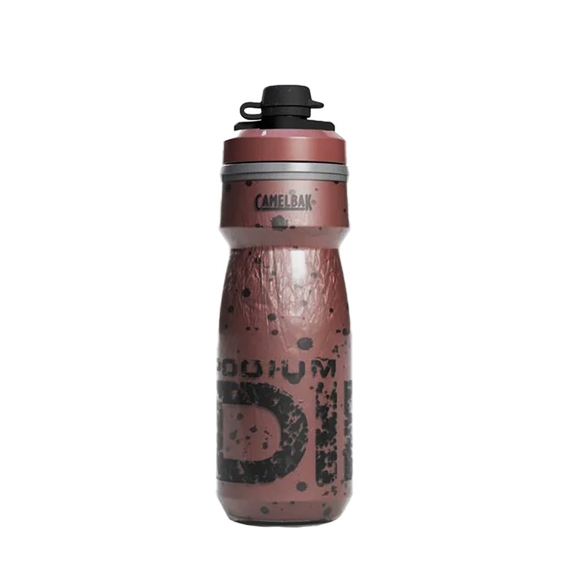 Camelbak Podium Chill Dirt Insulated Water Bottles  21oz, BPA-Free, Mud Cap, Antimicrobial, Easy-Squeeze, Leakproof, Durable Cycling Hydration Gear Sierra Red