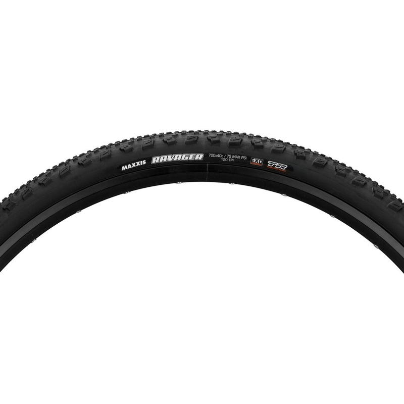 Maxxis Ravager 700c Folding Adventure/Gravel Tire Black 40c 120TPI – (DC) Dual Compound – (TR) Tubeless Ready – (EXO) EXO Sidewall