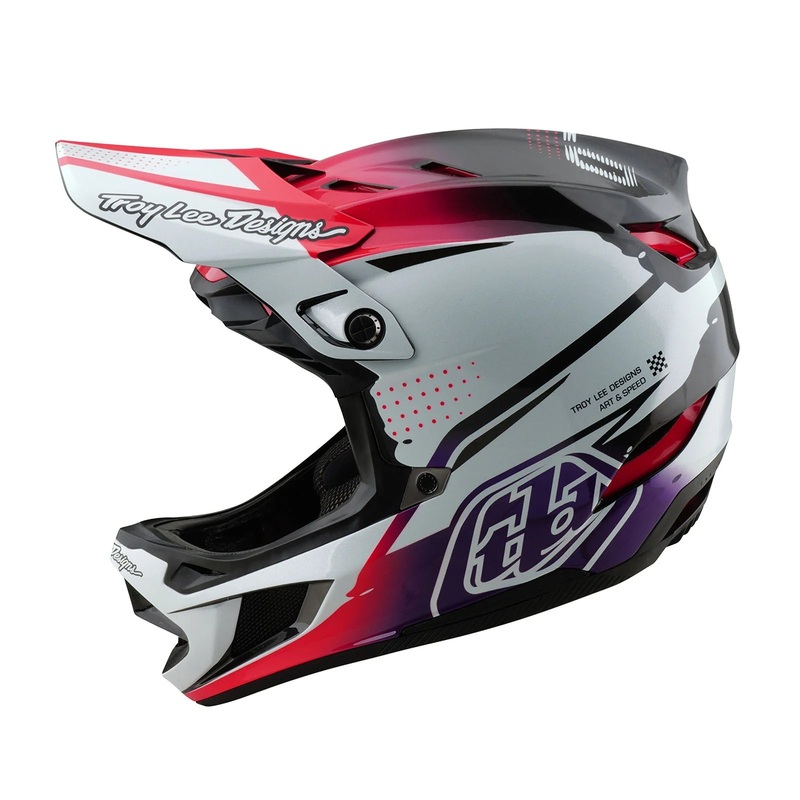 Troy Lee Designs D4 Carbon Full Face Helmet – Drip – White White X-Small