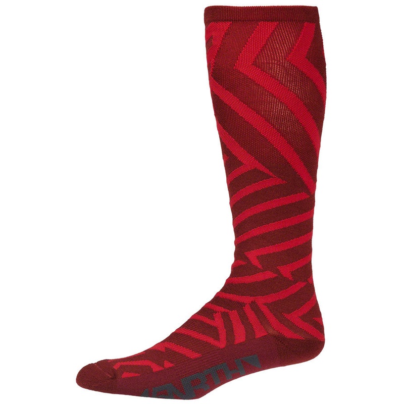 45NRTH Dazzle Midweight Knee High Wool Sock – Chili Pepper/Red Medium