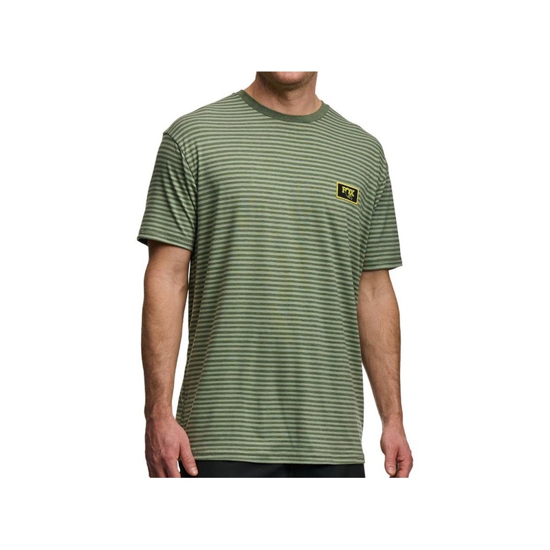 Fox Factory Striped Short Sleeve Tee – Green Green Small