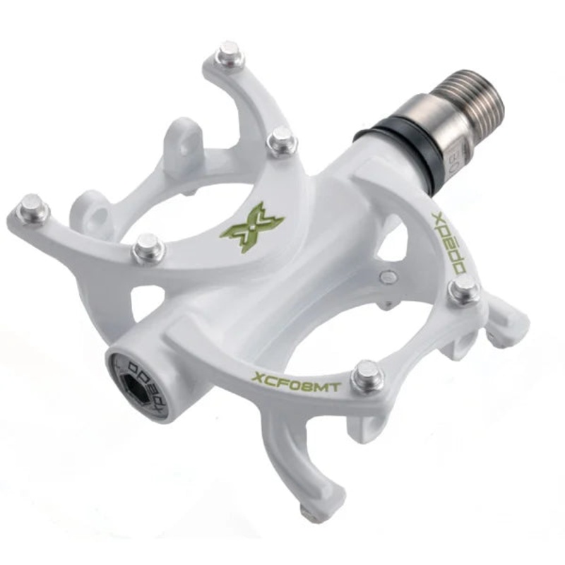 Xpedo TRVS 8 Flat Pedals – White White CrMo Spindle