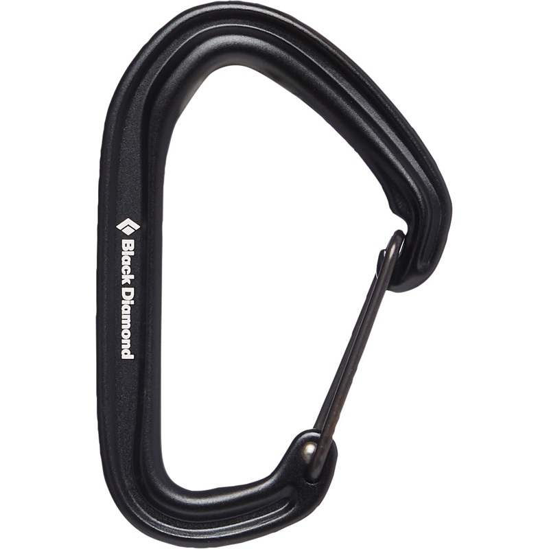 Black Diamond Hotwire Wiregate Carabiners  Durable, Cold-Forged Climbing Gear with Wiregate Technology for Sport, Trad, and Alpine Climbing BLACK