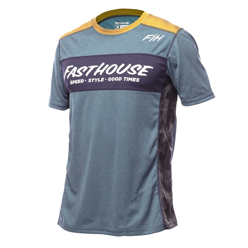 Fasthouse Classic Acadia Short Sleeve MTB Jersey – Heather Indigo Heather Indigo Small