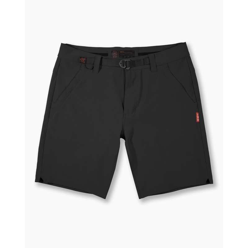 KETL Mtn Virtue Hybrid Shorts V3 9″ Inseam: Swim, Hike, Travel, Lounge, Bike – Men’s Hiking Chino Style Lightweight Black Small