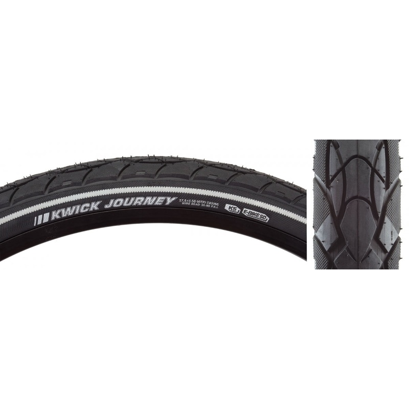 Kenda Kwick Journey Sport KS 27.5×1.5 Wire TPI 80 Black/Black Reflective Road 212936