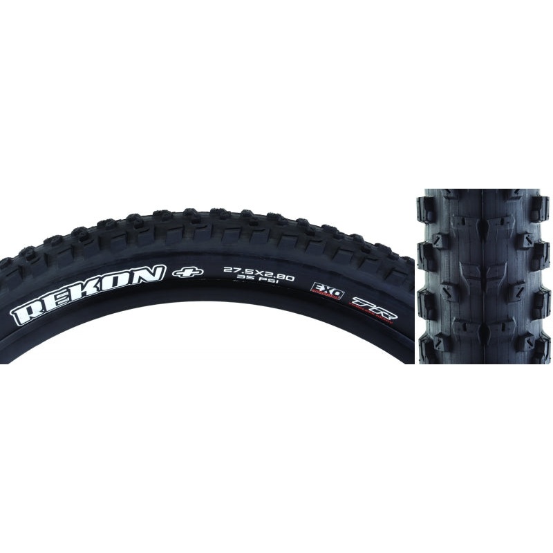Maxxis Rekon Plus Tire – 27.5 x 2.8 Tubeless Folding Black Dual EXO