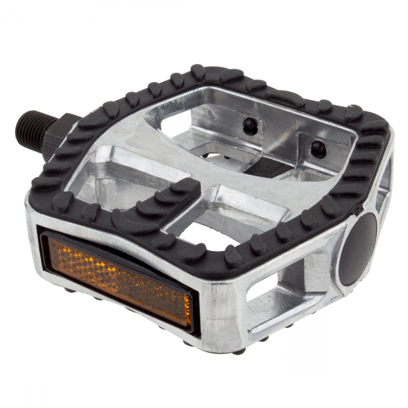 Premium Alloy Platform Pedals with Rubber Grip  1/2″ & 9/16″ Sizes, Chromoly Spindle, Durable Construction for Cruiser & Commuter Bikes 1/2`