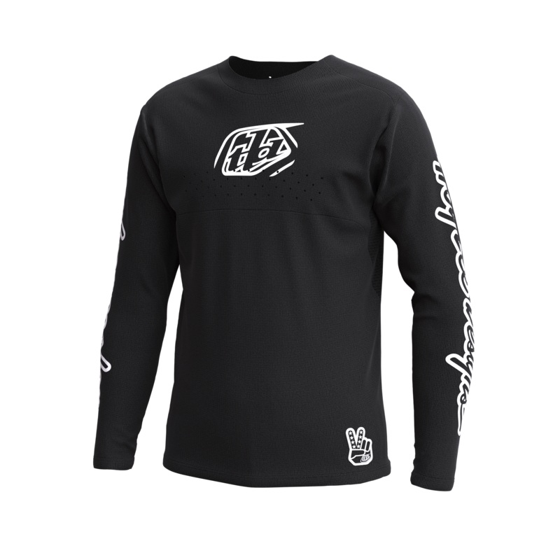 Troy Lee Designs Sprint Long Sleeve MTB Jersey – Youth – Icon – Black Black X-Small