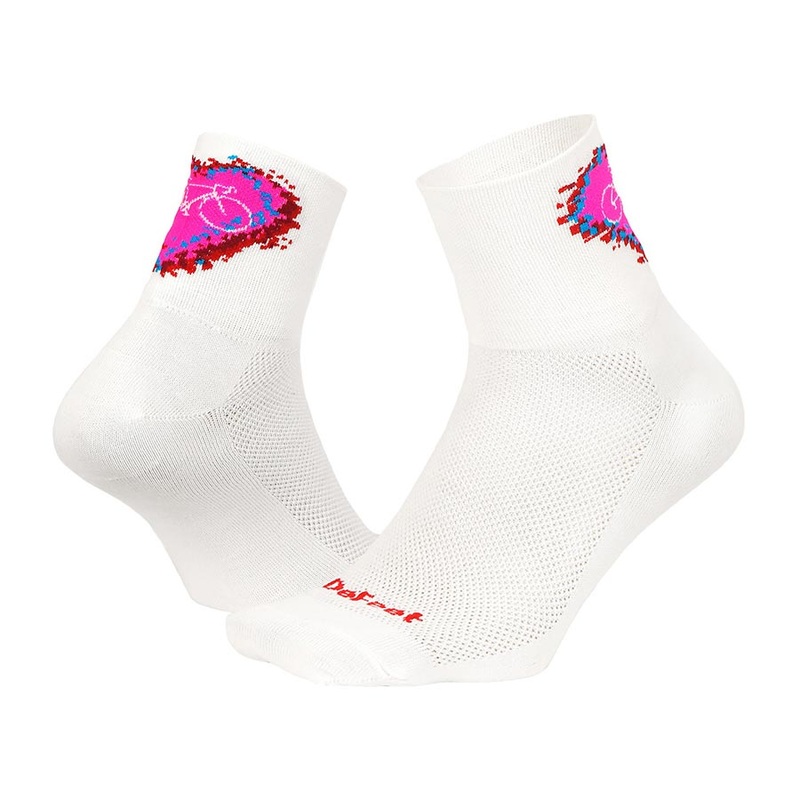 DeFeet Aireator 2-3″ Cuff Socks White/Pink L Pair