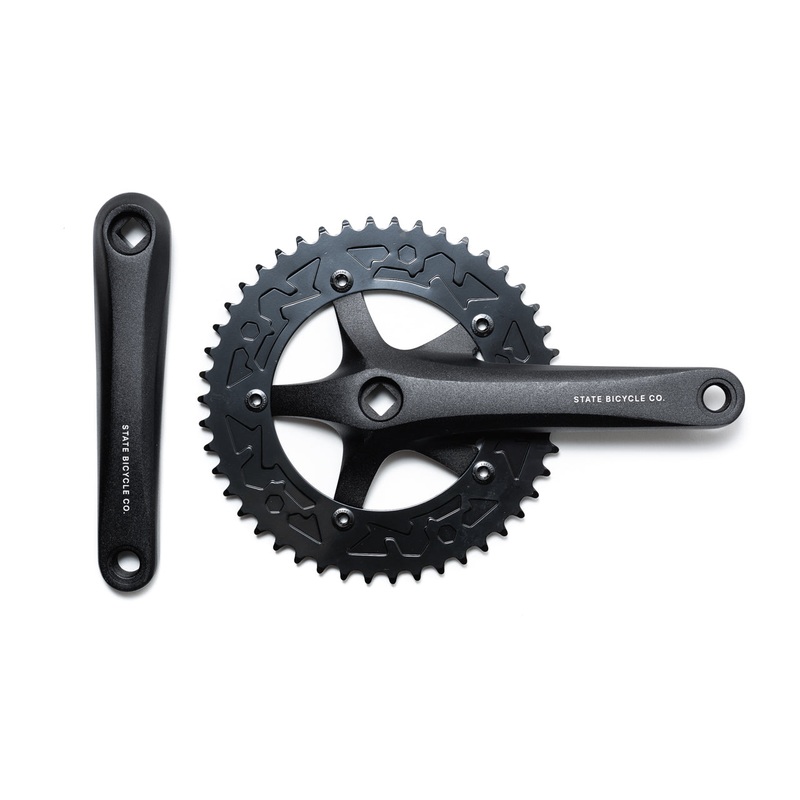 State Bicycle Co. –  Steel Forged 3D Fixed Gear / Single Speed Crankset Black
