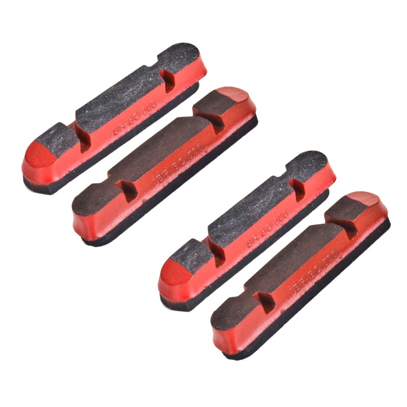 Campagnolo Carbon Rim Brake Pads & Caliper Replacement Inserts for 2000+ Records & Chorus  Durable, High-Performance Cycling Brake Components Red