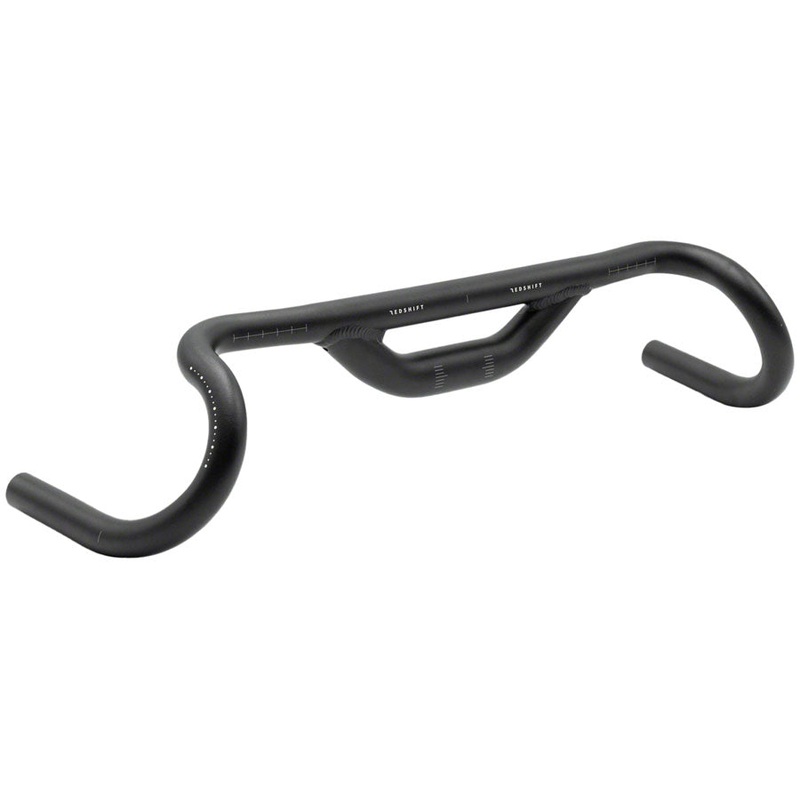 Redshift Sports Top Shelf Road Drop Handlebar – Aluminum, 31.8mm, 47cm, 50mm Rise, Black